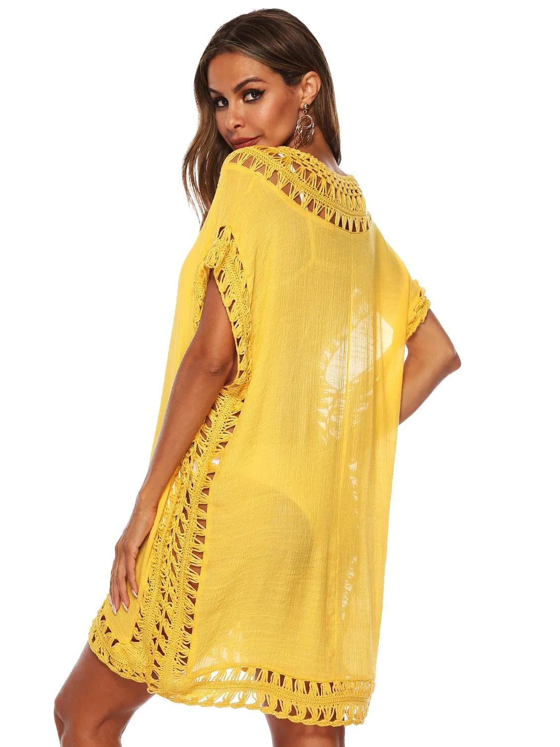 Bohemian Crochet Trim Beach Cover Up Dress - Which Mark
