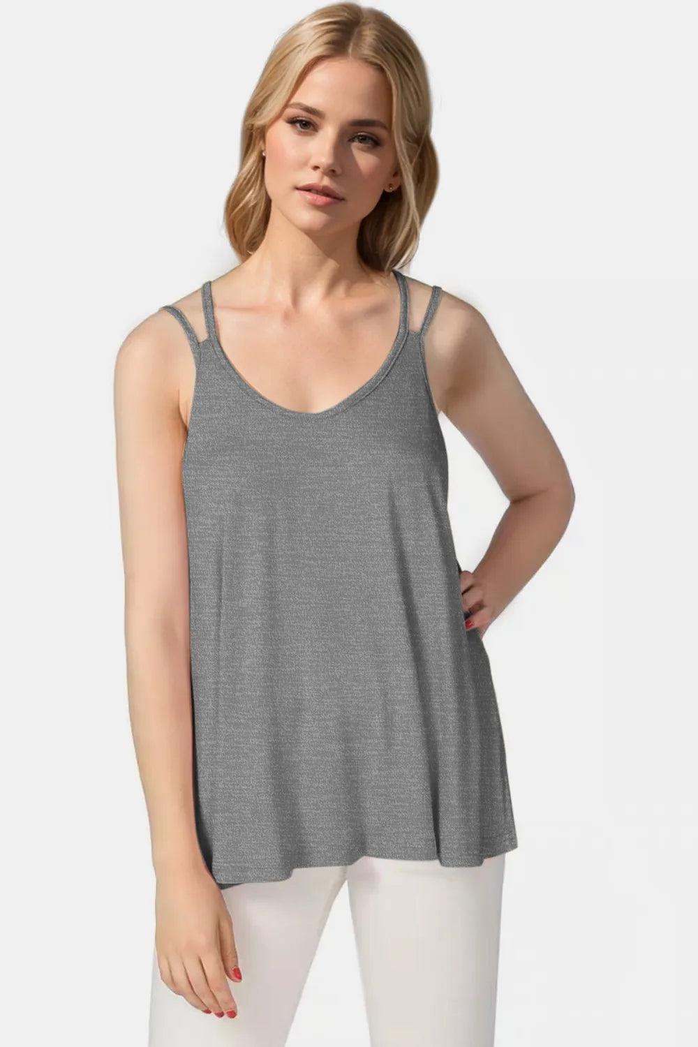 Basic Bae Bamboo Scoop Neck Double Spaghetti Straps Cami - Which Mark