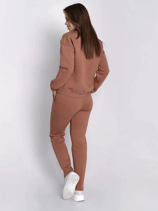 Ladies' insulated tracksuit top and loose pants beige FI762 - Which Mark