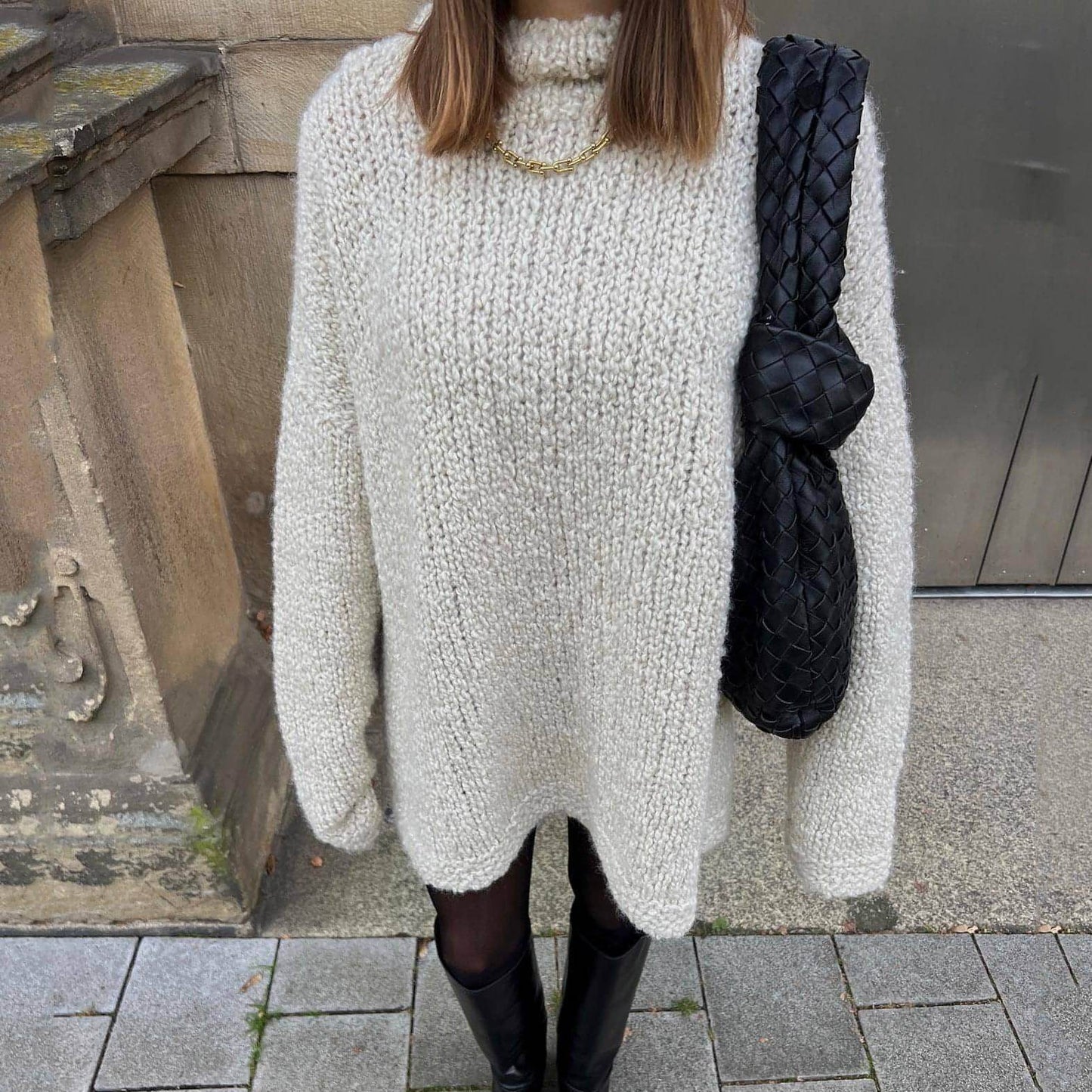 Women's Solid Color Basic Loose Casual Sweater - Which Mark