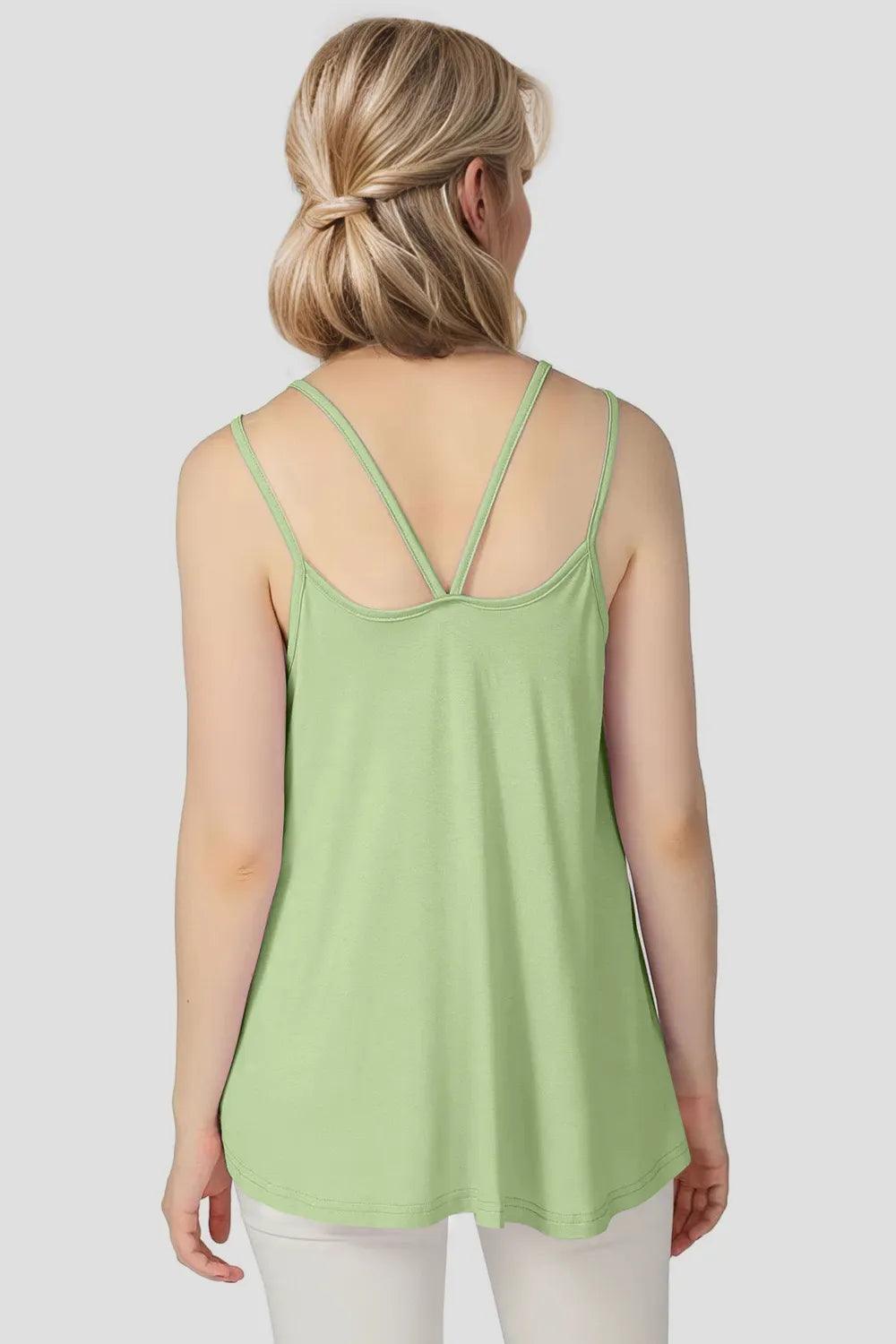 Basic Bae Bamboo Scoop Neck Double Spaghetti Straps Cami - Which Mark