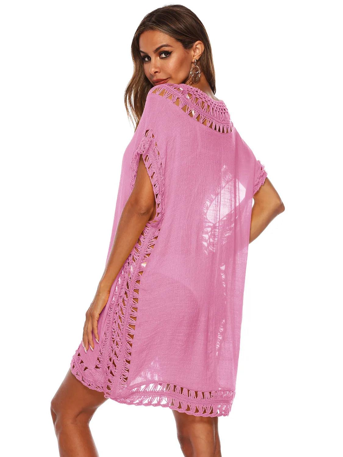Bohemian Crochet Trim Beach Cover Up Dress - Which Mark