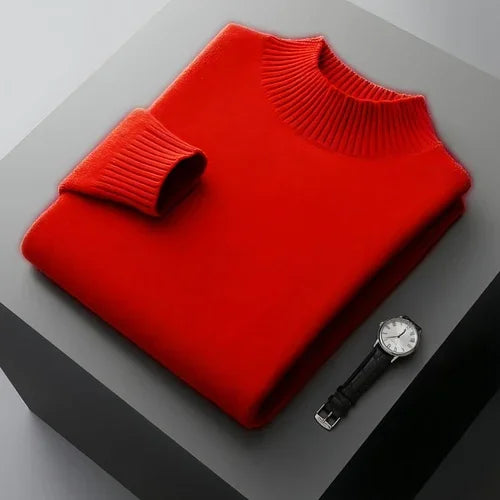 Mock Neck Sweater Men's Pure Wool - Which Mark