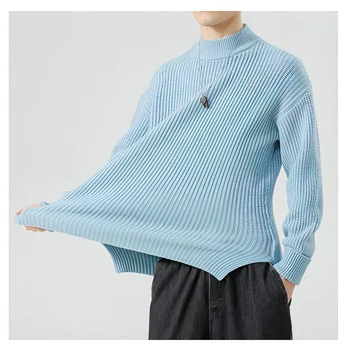 Half High Necked Sweater For Men's Casual Knitwear Outerwear - Which Mark
