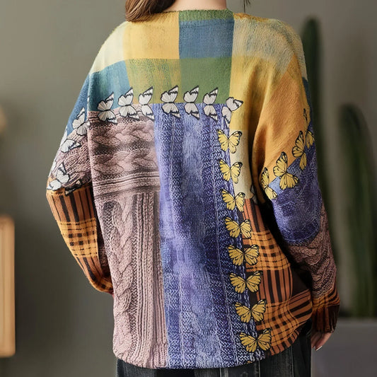 Women's Loose Pullover Round Neck Sweater - Which Mark