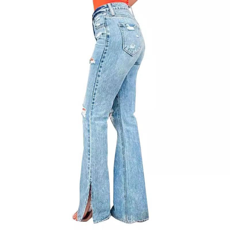 25 Edition – High Waist Ripped Split Stretch Jeans for Women - Which Mark