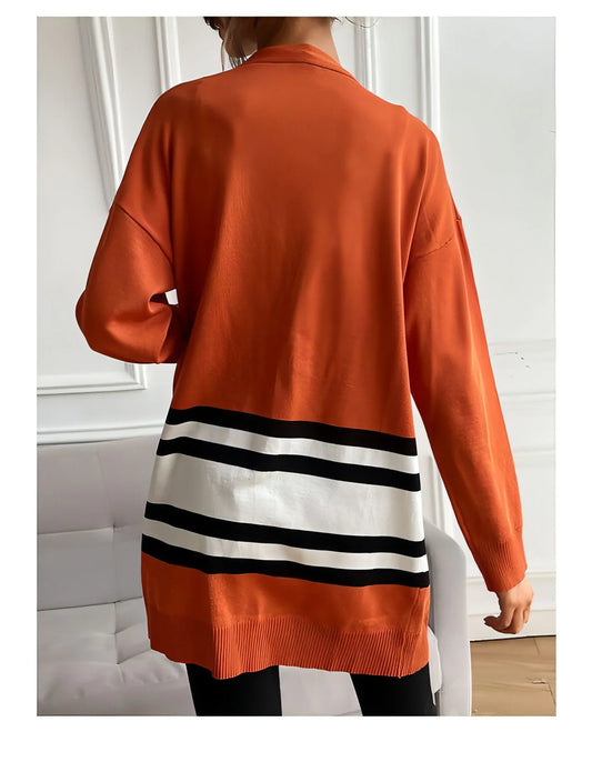 Women's Thin Loose And Thin Knitted Long-sleeved Sweater Coat - Which Mark