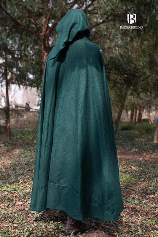Wool Hooded Cloak Hibernus Green - Which Mark