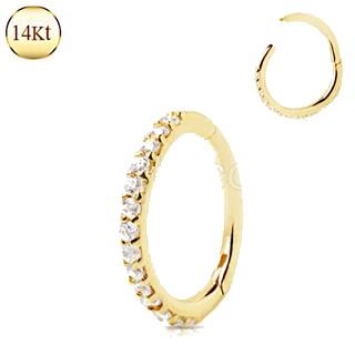 14Kt. Yellow Gold Multi Jeweled Seamless Clicker Ring - Which Mark