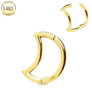 14Kt. Yellow Gold Crescent Moon Seamless Clicker Ring - Which Mark