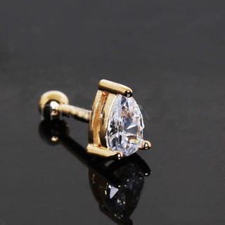 14Kt Yellow Gold Prong Set Teardrop Cartilage Earring - Which Mark