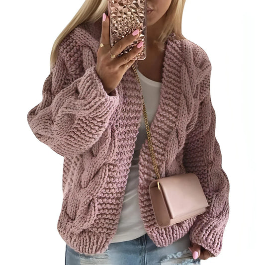 Sweater Women's Thick Thread Twist Knitted Cardigan Sweater - Which Mark