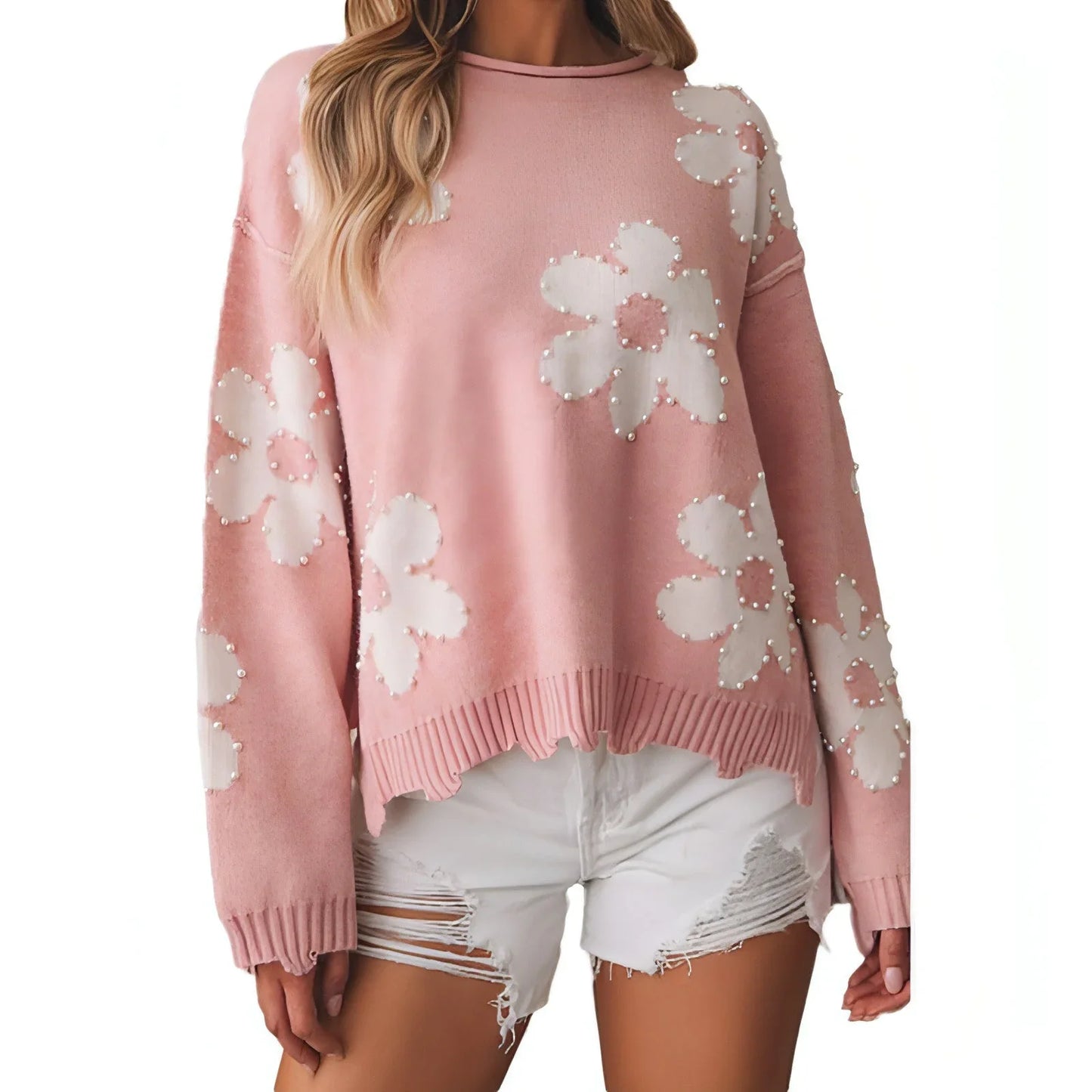 A.1 Drop-shoulder Long-sleeve Top For Women Sweater - Which Mark