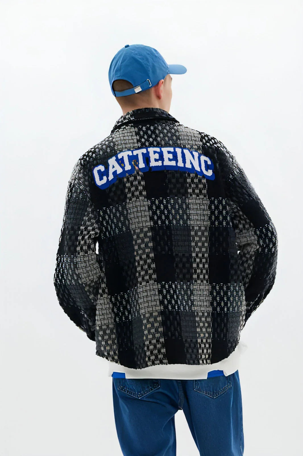Retro Plaid Stitching Lapel Jacket For Men - Which Mark
