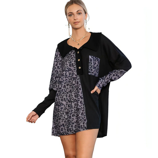 Loose Contrast Color V-neck Sweater Women - Which Mark