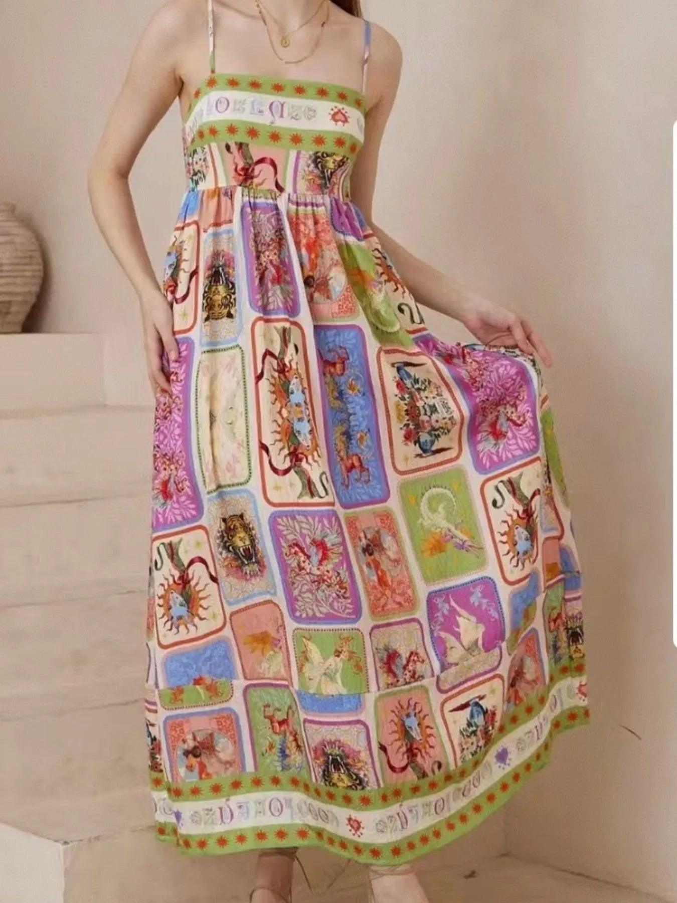 Printed Square Neck Cami Dress - Which Mark
