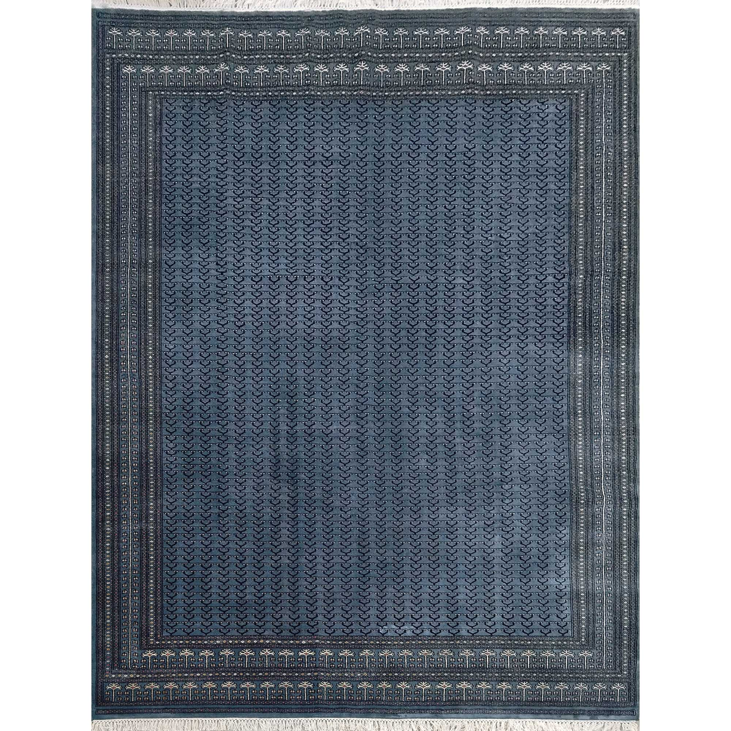 9×12 Feet Wool Royal Gray Handmade Carpet Tribal - Which Mark