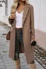 Dark Khaki Single Breasted Lapel Collar Flap Pocketed Overcoat - Which Mark