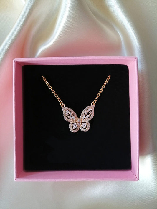 24K Butterfly Pendant Necklace - Which Mark