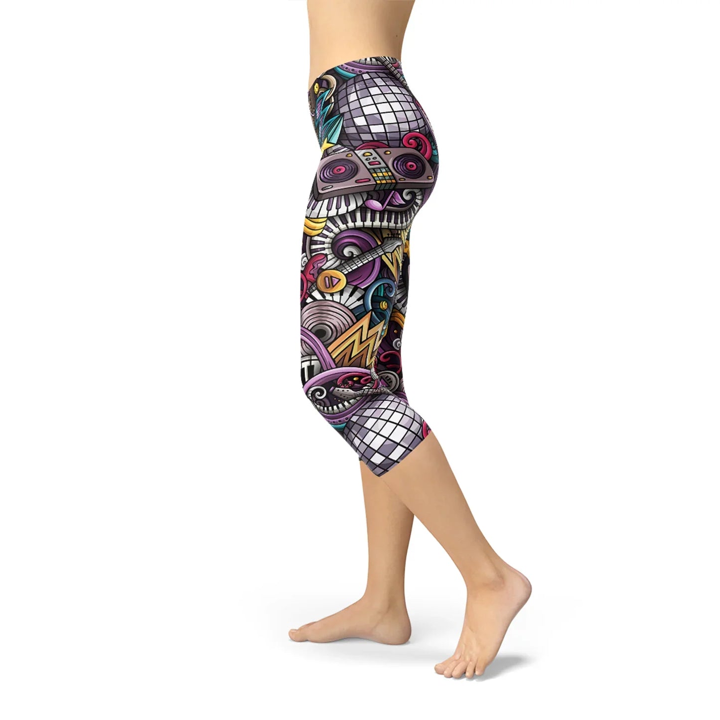 Womens Grunge Rock n Roll Capri Leggings - Which Mark