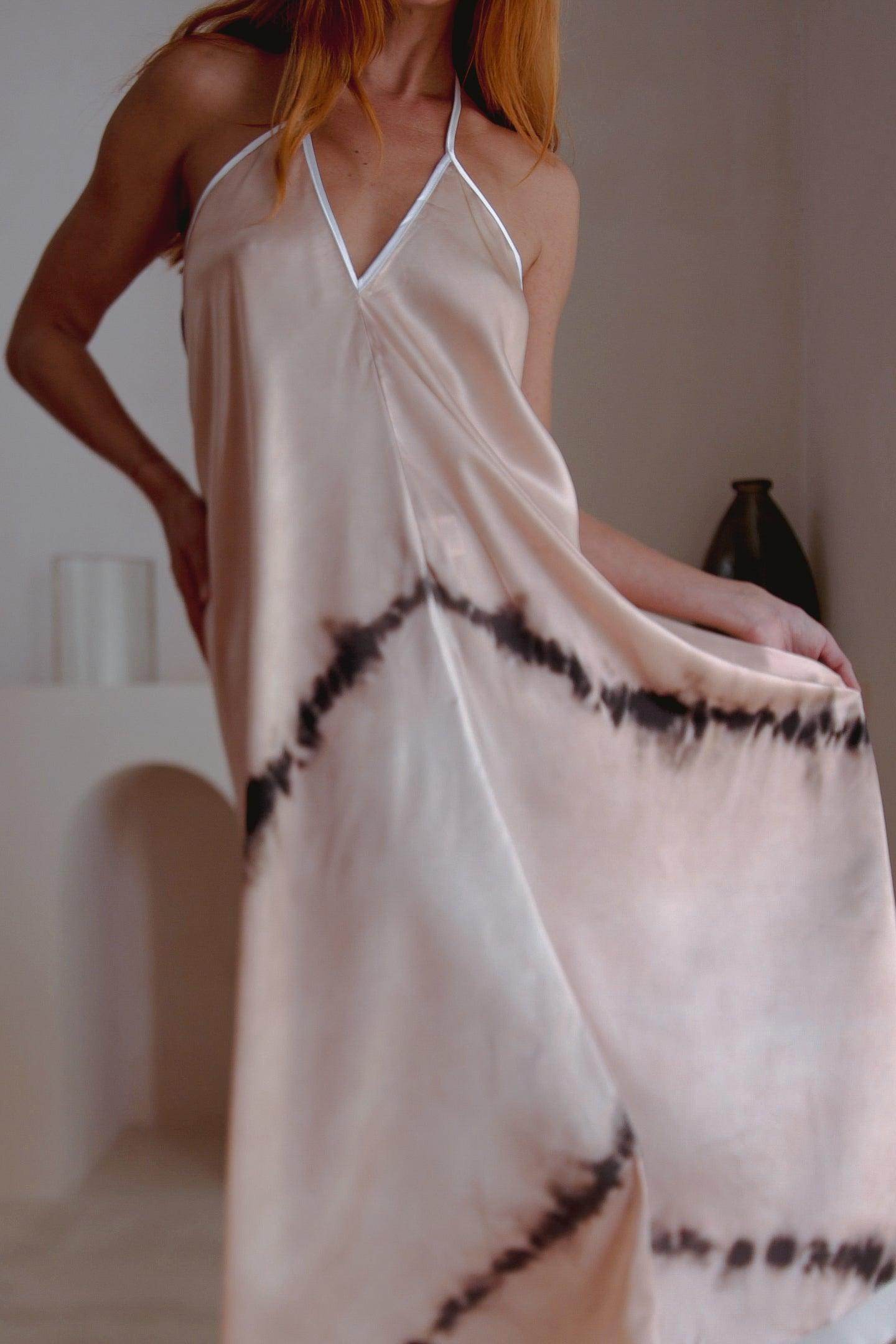 Altair Silk Halter Dress in Shibori - Which Mark