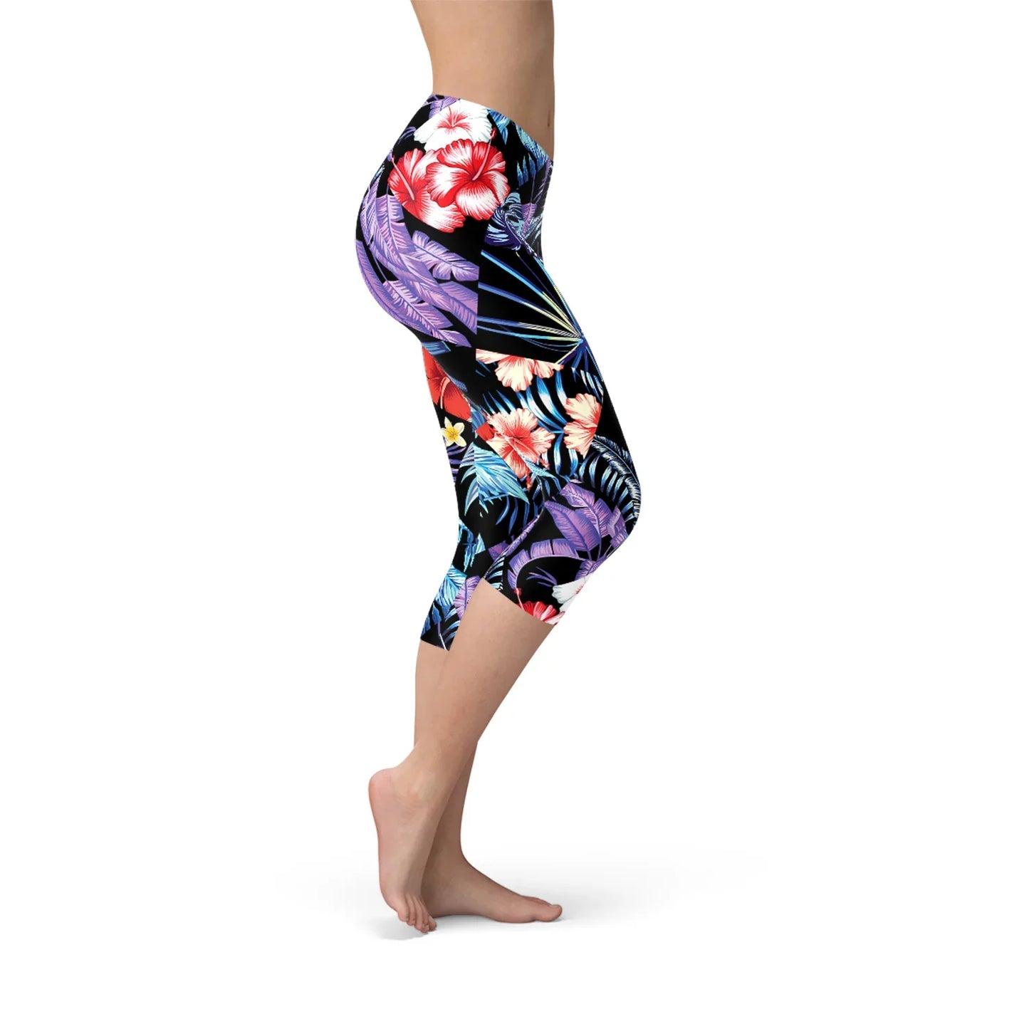 Geometric Tropical Floral Capri Leggings - Which Mark