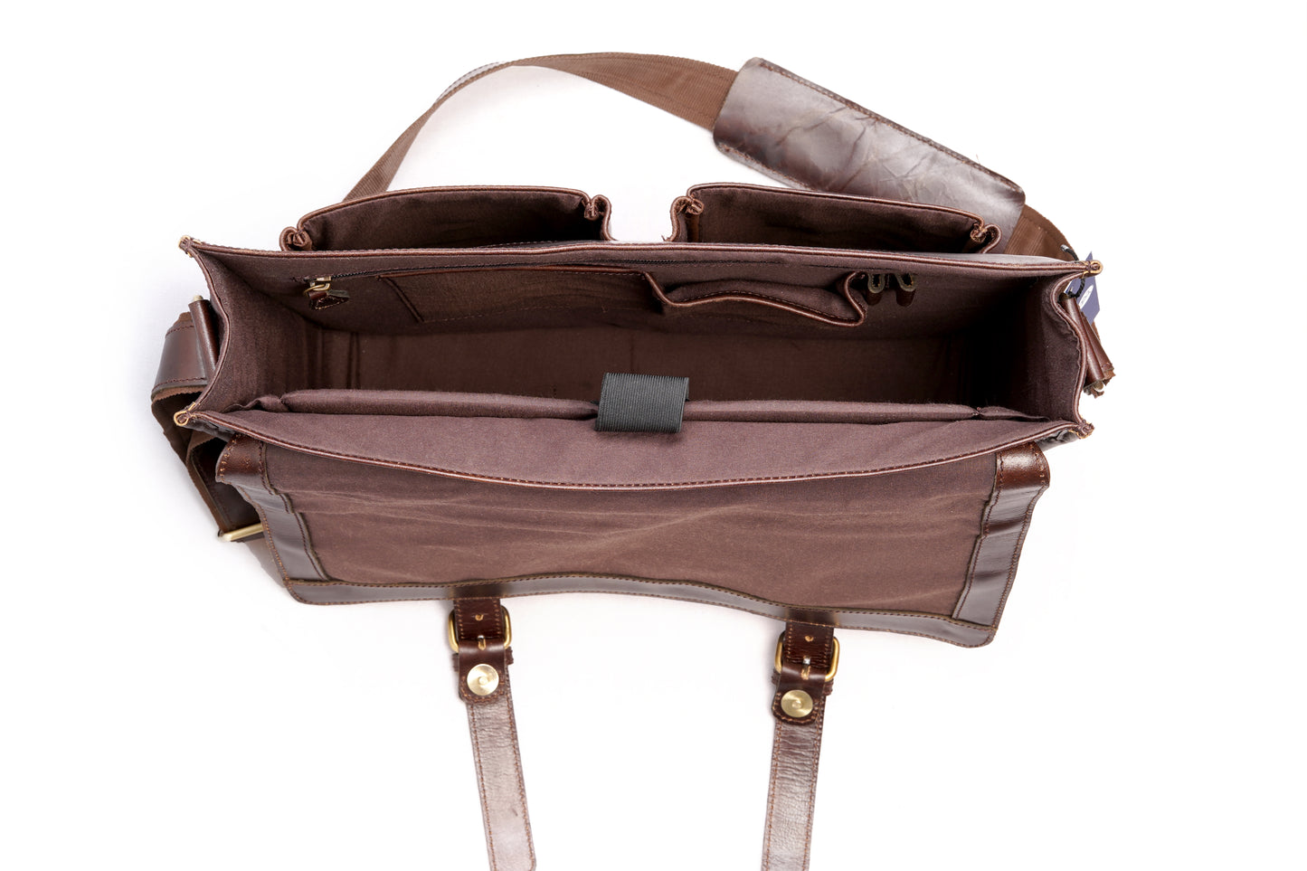Buffalo Leather Laptop Messenger Bag With 2 Pockets.
