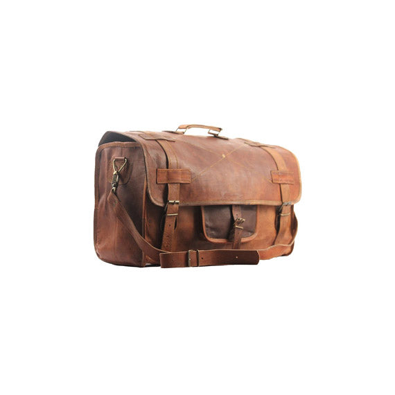 Men's Retro Style Leather Carry On Duffel Bag.