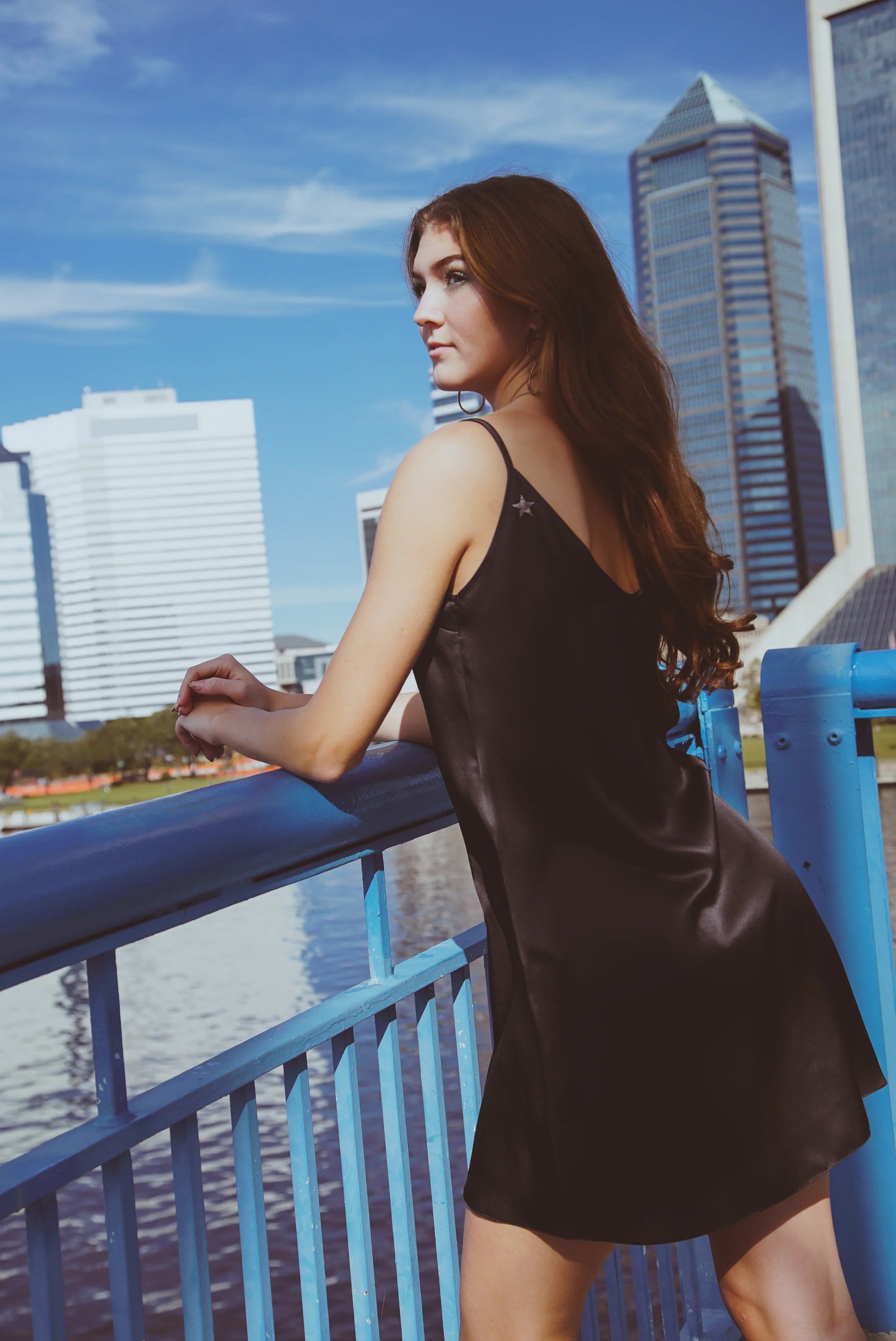 Vela Silk Slip Dress in Jaguar Stars - Which Mark