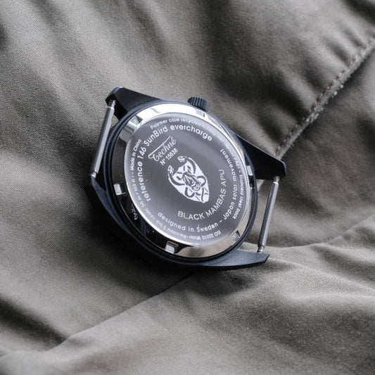 38.0mm solar ranger watch with nylon 6 strap in beige colour - Which Mark