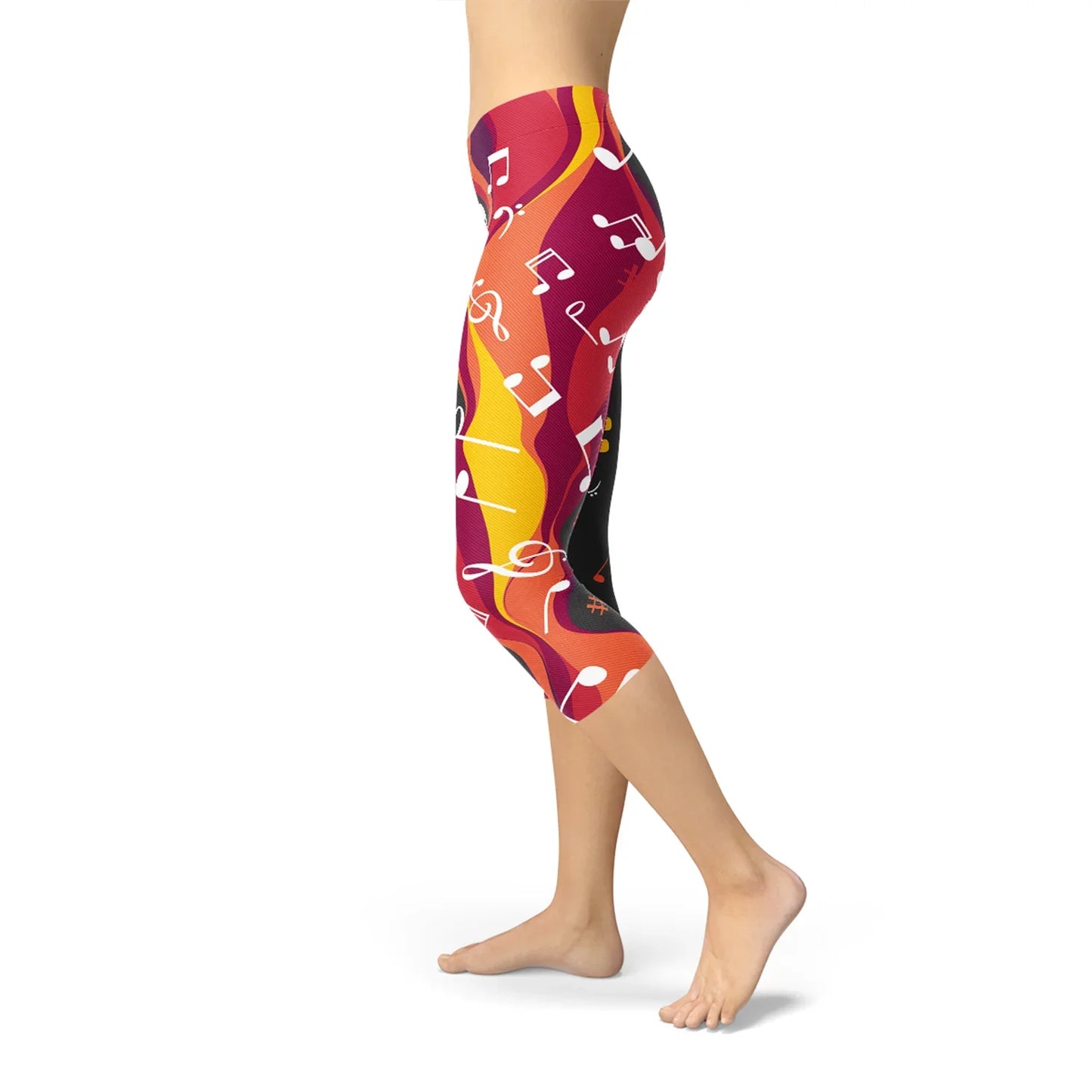 Guitar and Music Note Capri Leggings - Which Mark