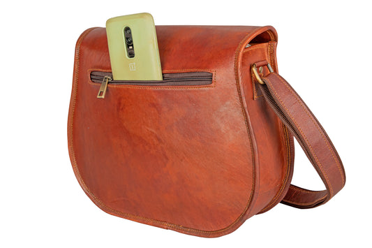 Handmade Leather Gypsy Bag With Two Pockets.