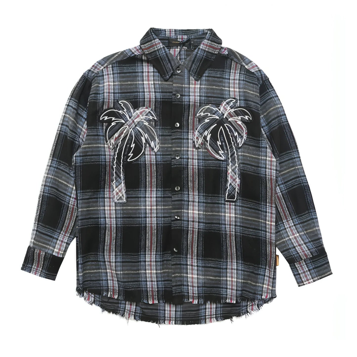 Loose Casual Polo Collar Raw Coconut Embroidered DressShirt Men - Which Mark