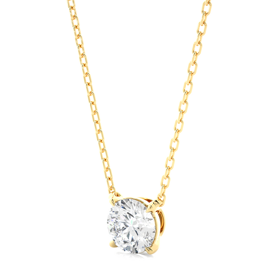 Yellow Gold Moissanite Round Shape Pendant – PT0045 - Which Mark