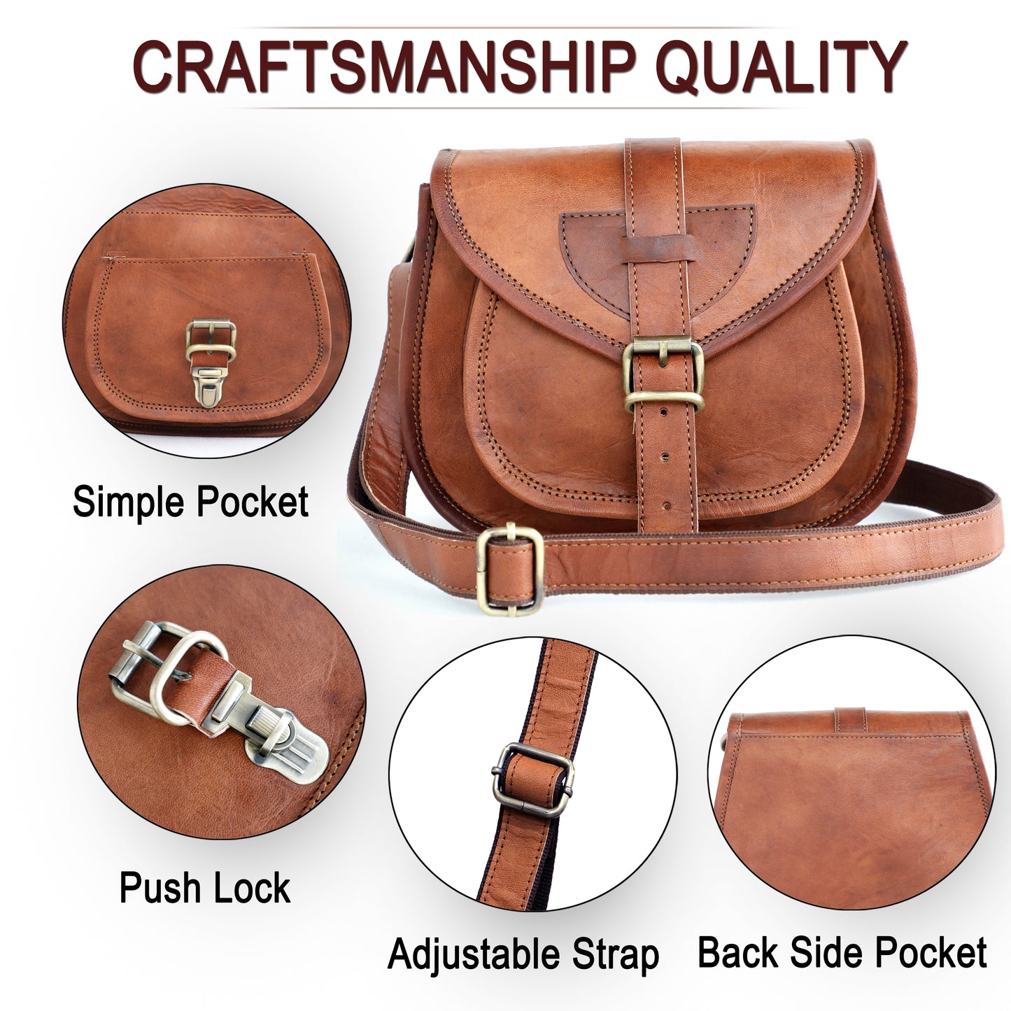 Combo Of 2, Leather Laptop Bag with Small Woman Crossbody Purse