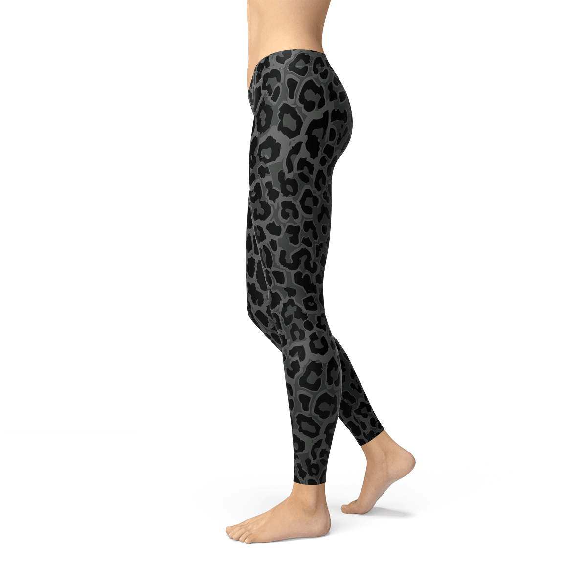 Womens Black Leopard Spots Leggings - Which Mark