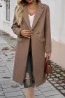 Dark Khaki Single Breasted Lapel Collar Flap Pocketed Overcoat - Which Mark