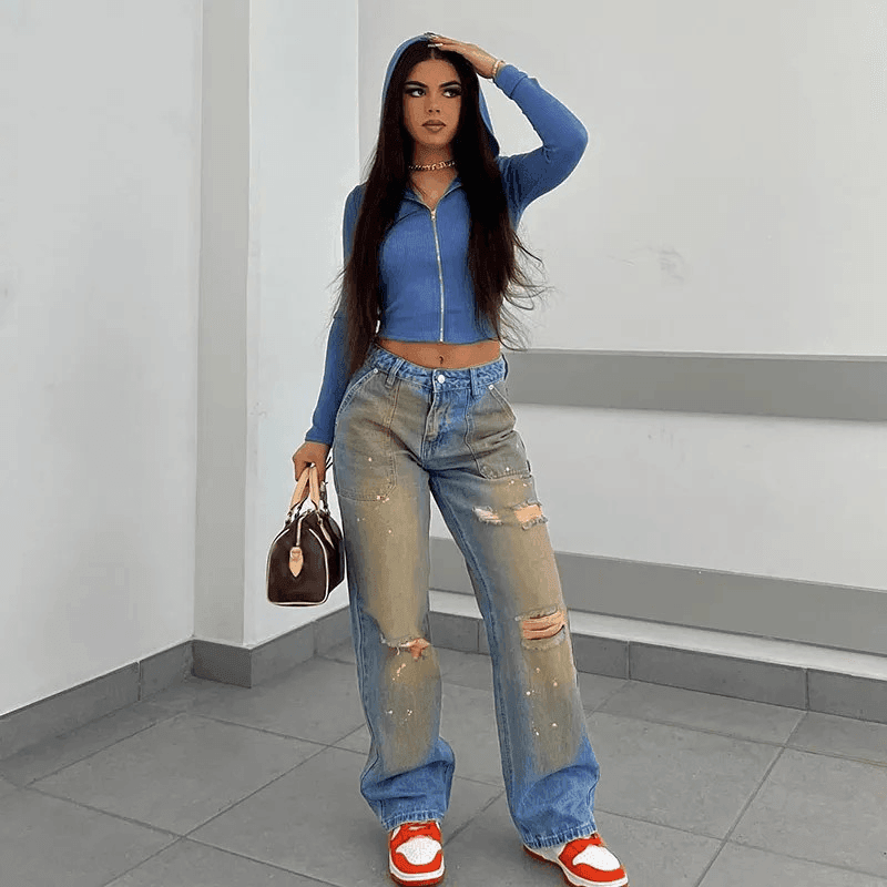 UrbanEase™ – Loose High Waist Street Jeans - Which Mark