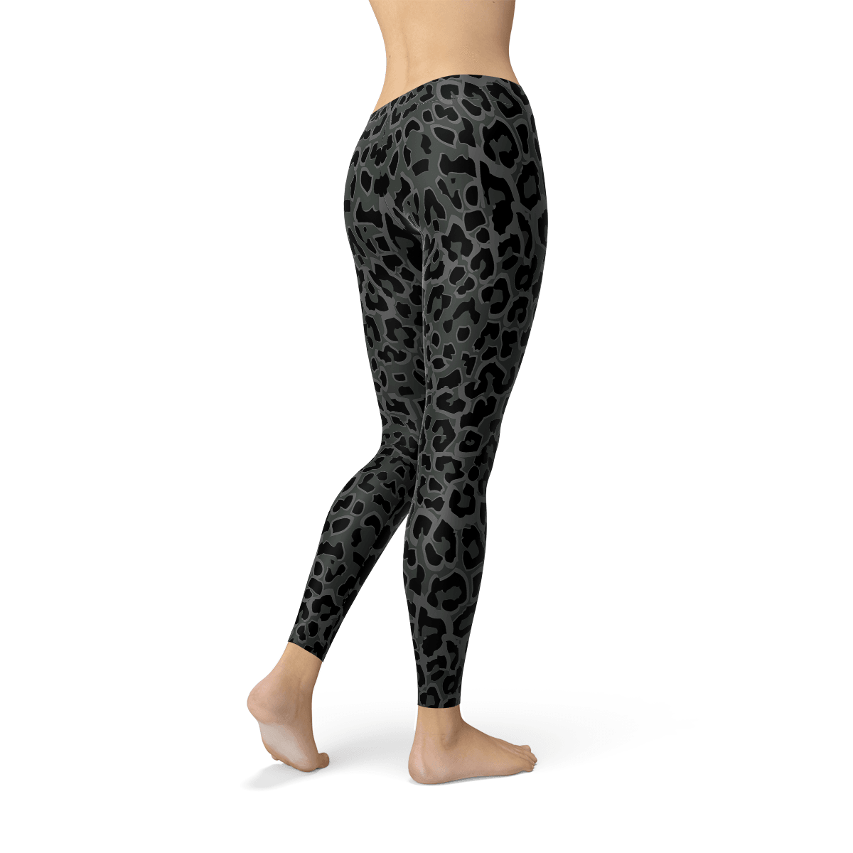 Womens Black Leopard Spots Leggings - Which Mark