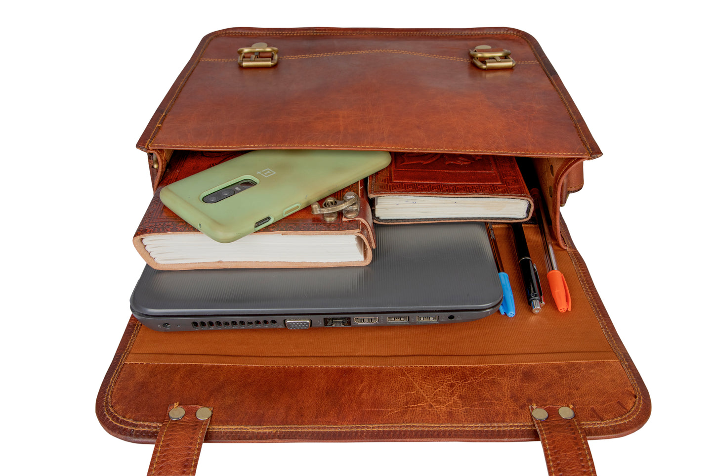 Handmade Simple Leather Laptop Bag.