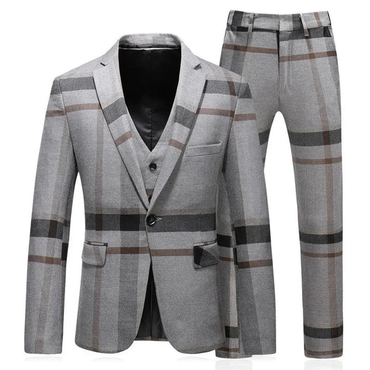 Men's Fashion Slim Single-breasted Suit Vest Pants Set - Which Mark