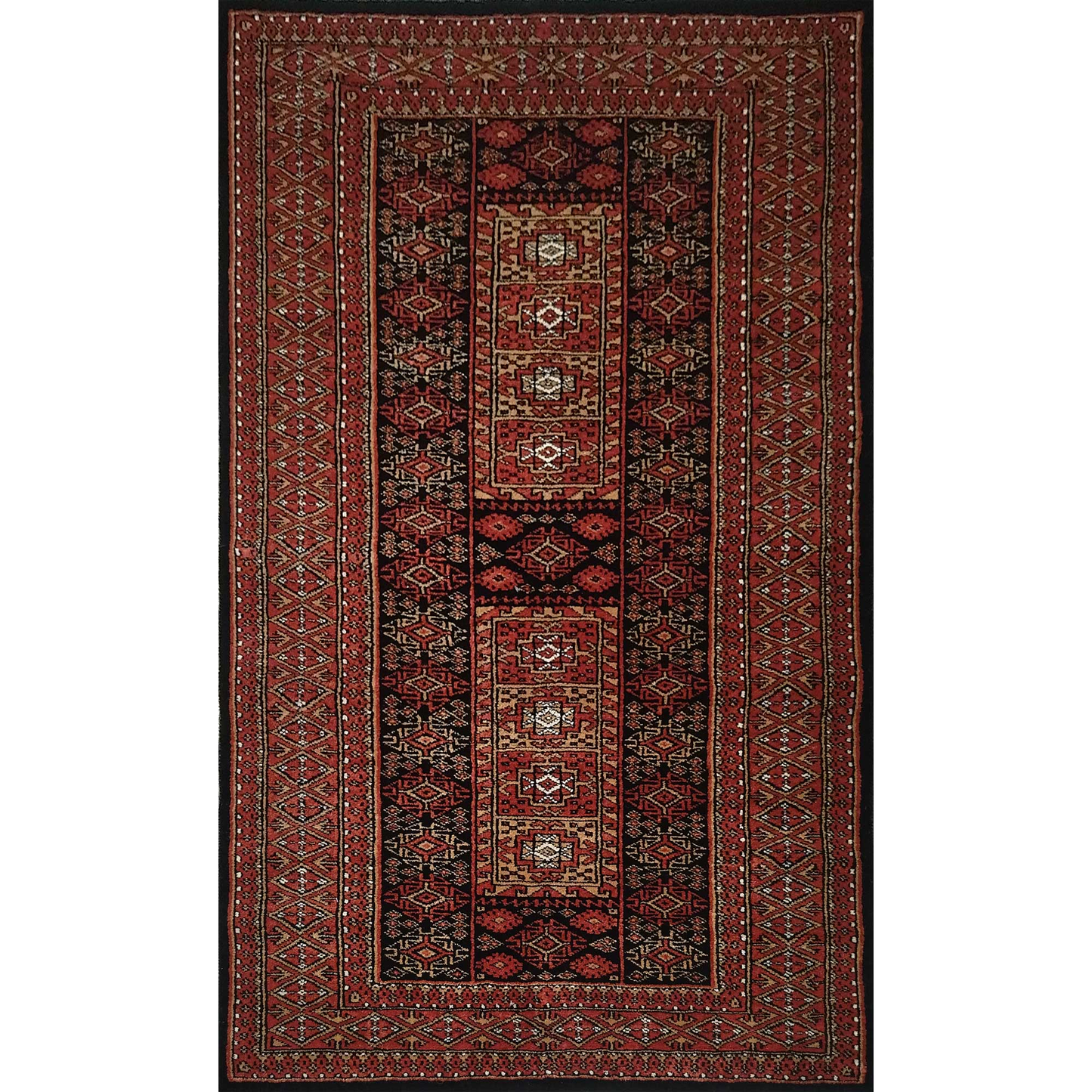 3×5 feet Hand Knotted Woolen Carpet Broun Dubba - Which Mark
