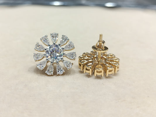 Moissanite Round & Pear Shape Earring – WE00105 - Which Mark