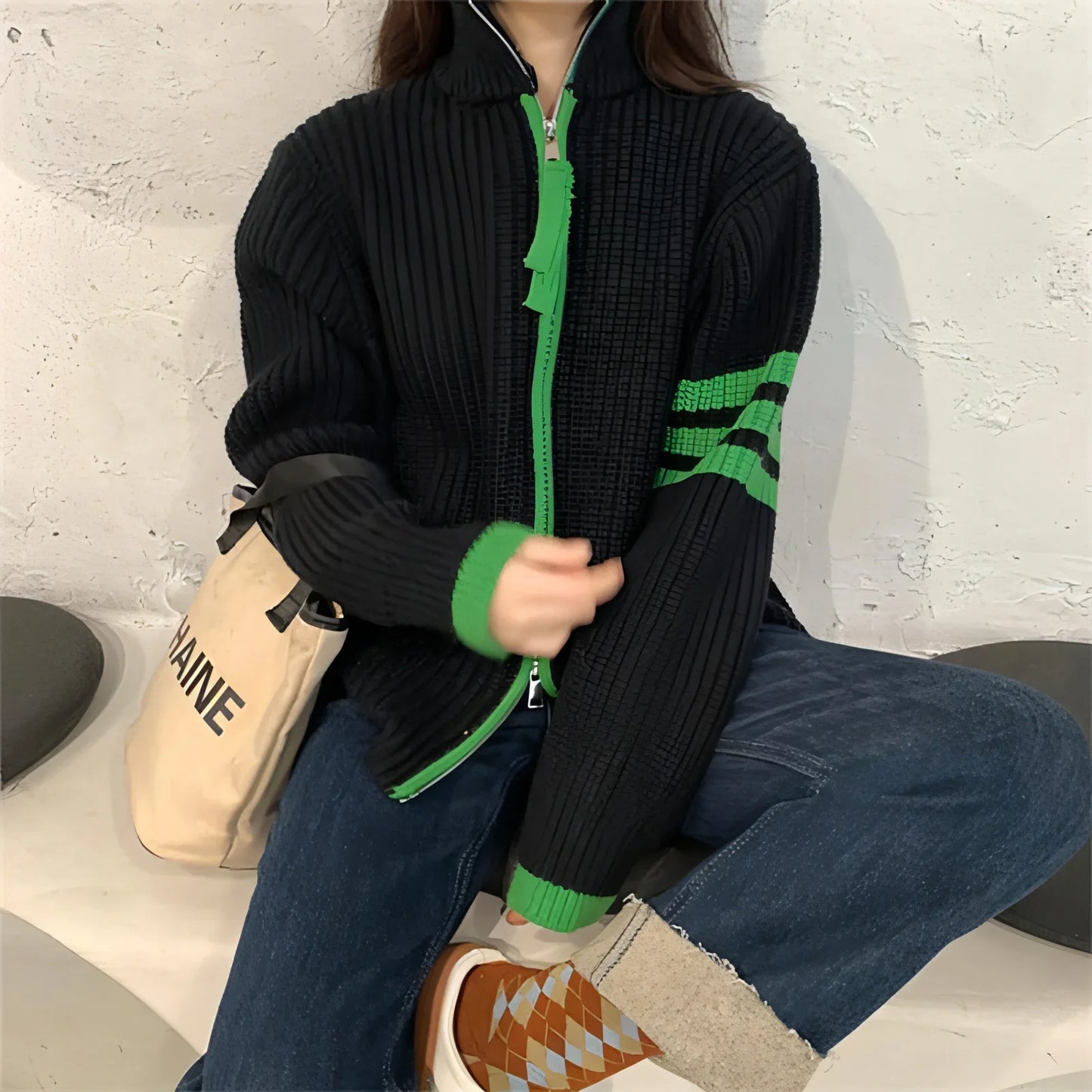 Zipped Stand Collar Sweater Coat Women - Edition 25 - Which Mark