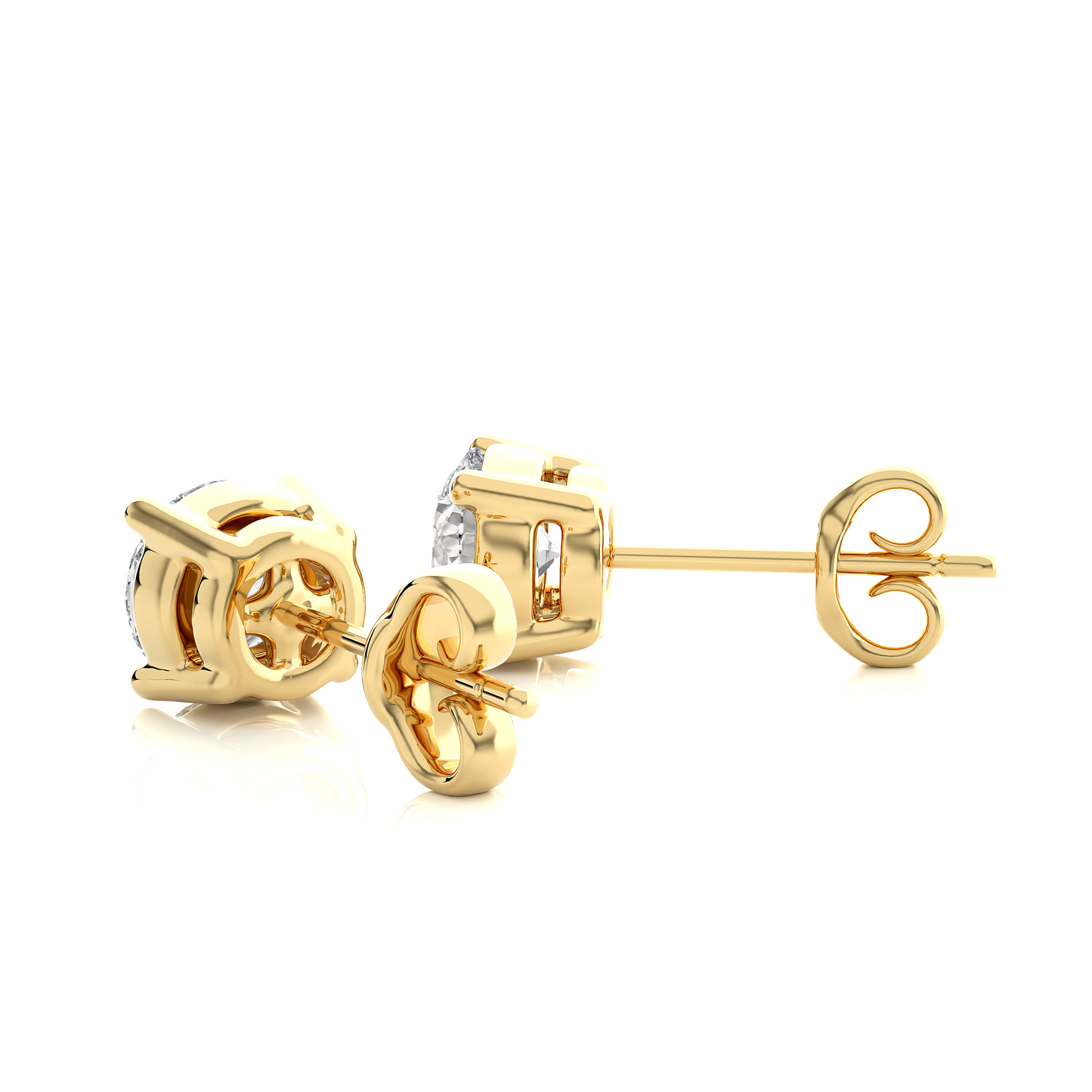 Yellow Gold Moissanite Round Shape Earring – WE0094 - Which Mark