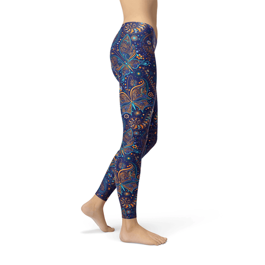 Womens Paisley Butterfly Leggings - Which Mark