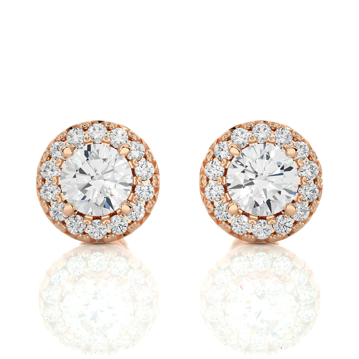 Rose Gold Moissanite Round Shape Detachable Earring – WE0081 - Which Mark