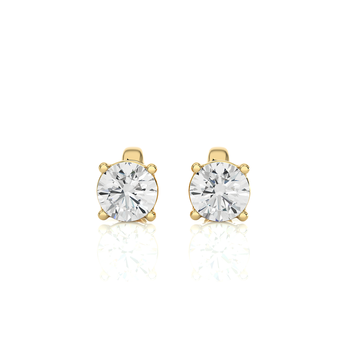 Yellow Gold Moissanite Round Shape Earring – WE0094 - Which Mark