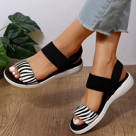 Houndstooth Striped Flat Casual Shoes - Which Mark