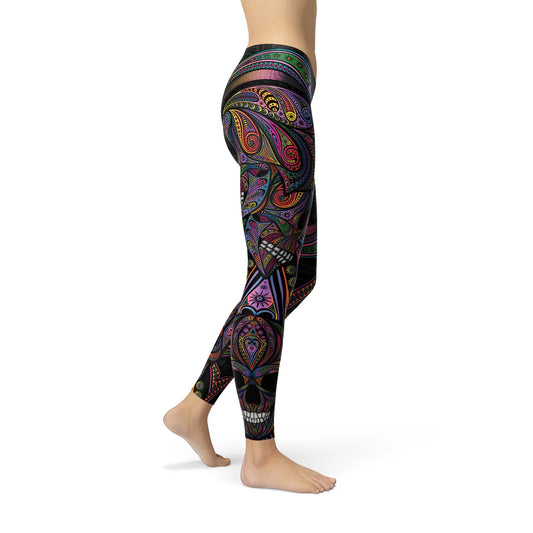 Womens Sugar Skull Leggings - Which Mark